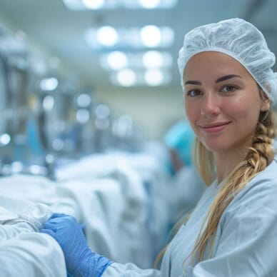 Hospital laundry where workers are diligently handling hospital cloth and uniforms